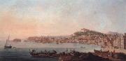 unknow artist Naples,a view of the bay from the marinella looking towards the molo and the castel dell ovo oil painting artist